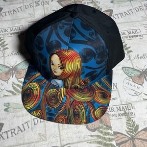 Uzumaki Junji Ito Medusa Curls‎ Flatbill Hat Manga Anime Graphic Cap